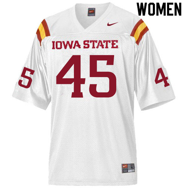 Iowa State Cyclones Women's #45 Corey Suttle Nike NCAA Authentic White College Stitched Football Jersey XM42O40GE